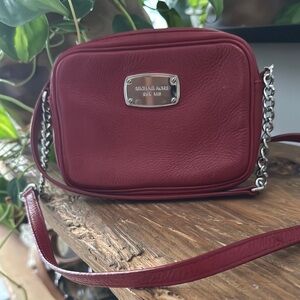 Michael Kors Red Crossbody Bag with Chain Strap